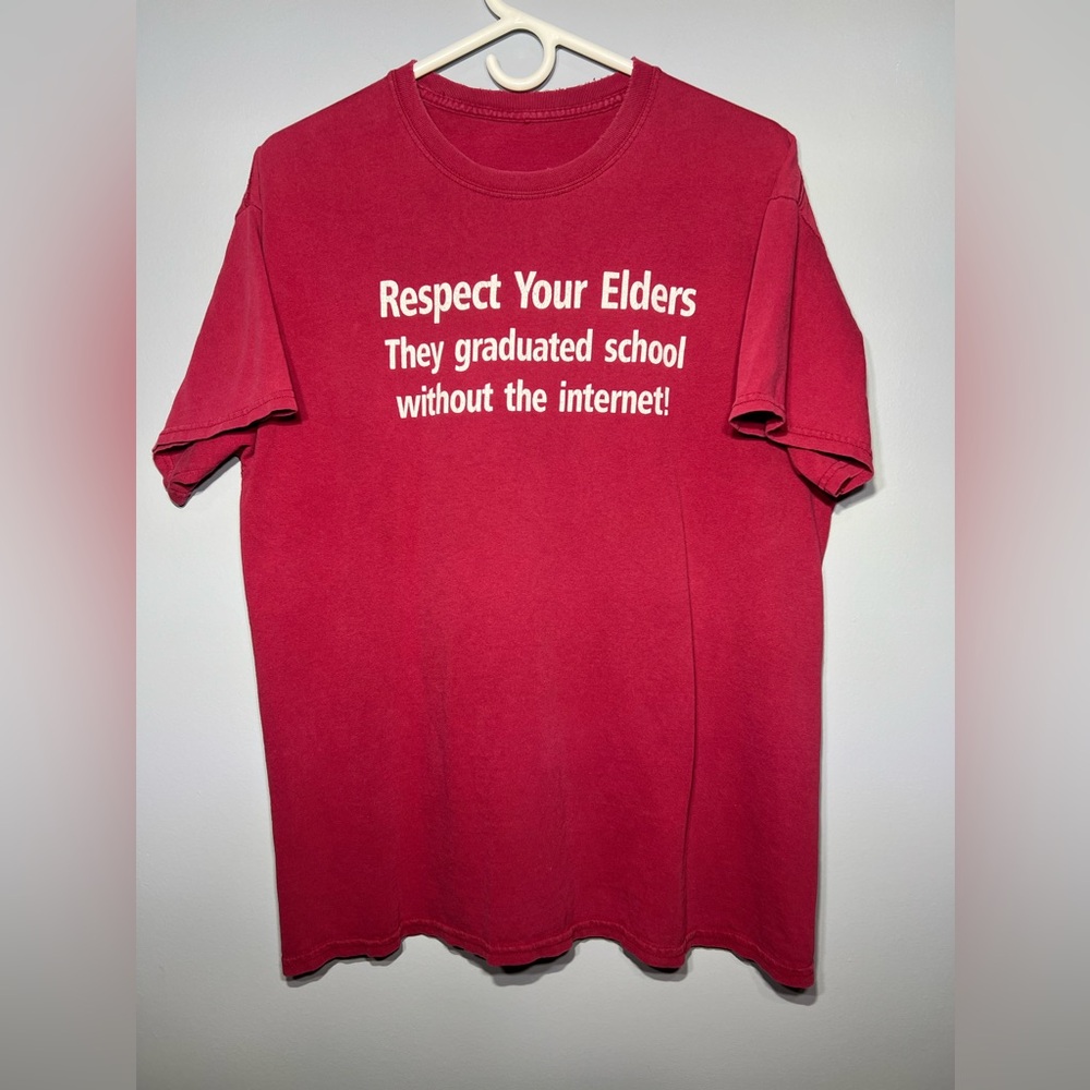 Vintage Adult Humor T-Shirt Respect Your Elders They Graduated School Without…..